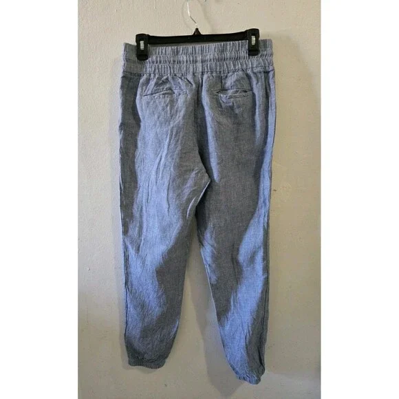 Athleta Women's Cabo Chambray Linen Jogger Pant Size 4 Blue - Picture 3 of 11